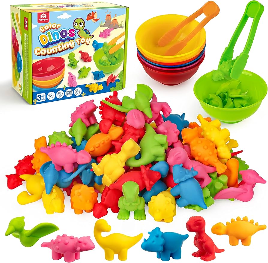 Amazon.com: Coogam Counting Dinosaur Sorting Toy Set, Color