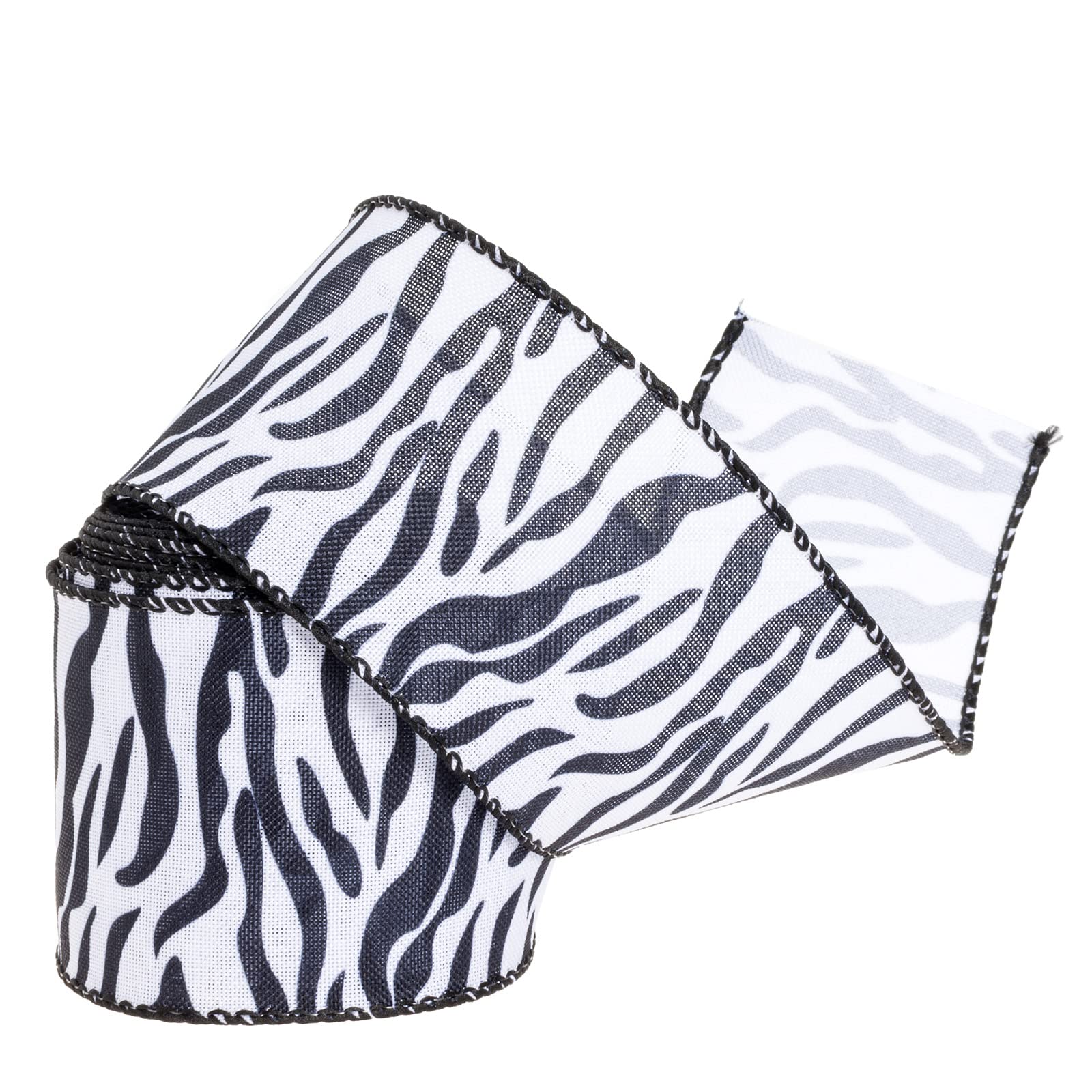 Amazon.com: YASEO Zebra Print Wired Edge Ribbon, White and Black
