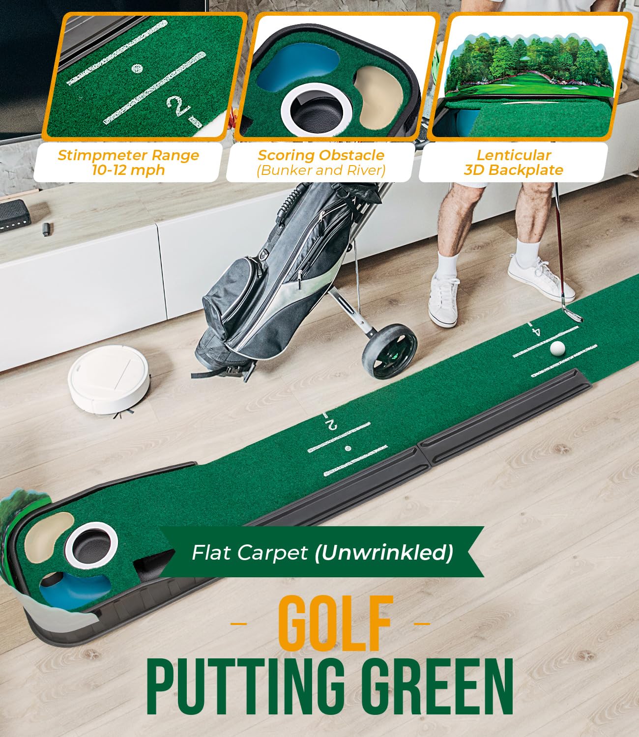 Zcoorey Putting Green Indoor - Golf Putting Mat boasts a Wrinkle