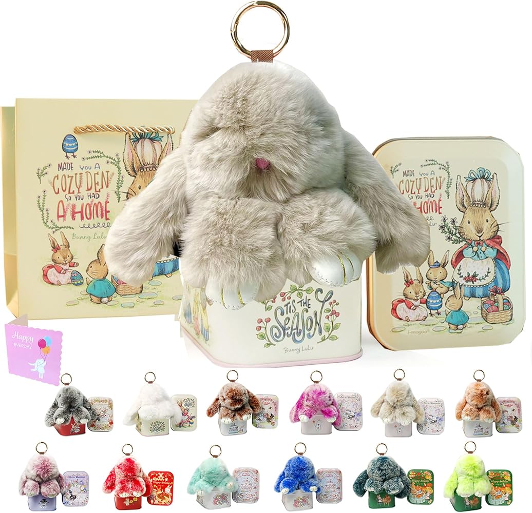 MINGRI Soft Bunny Keychain with Tin,Graduation Gifts for Her Pluch