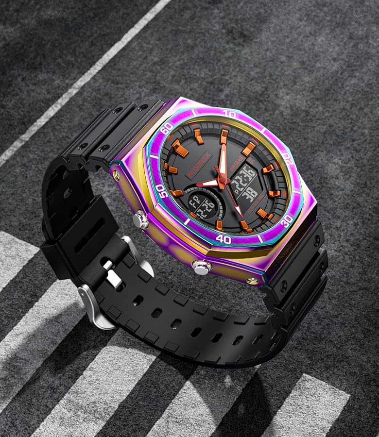 Amazon | FOXBOX メンズ 腕時計 クロノグラフ アナログ クォーツ LED