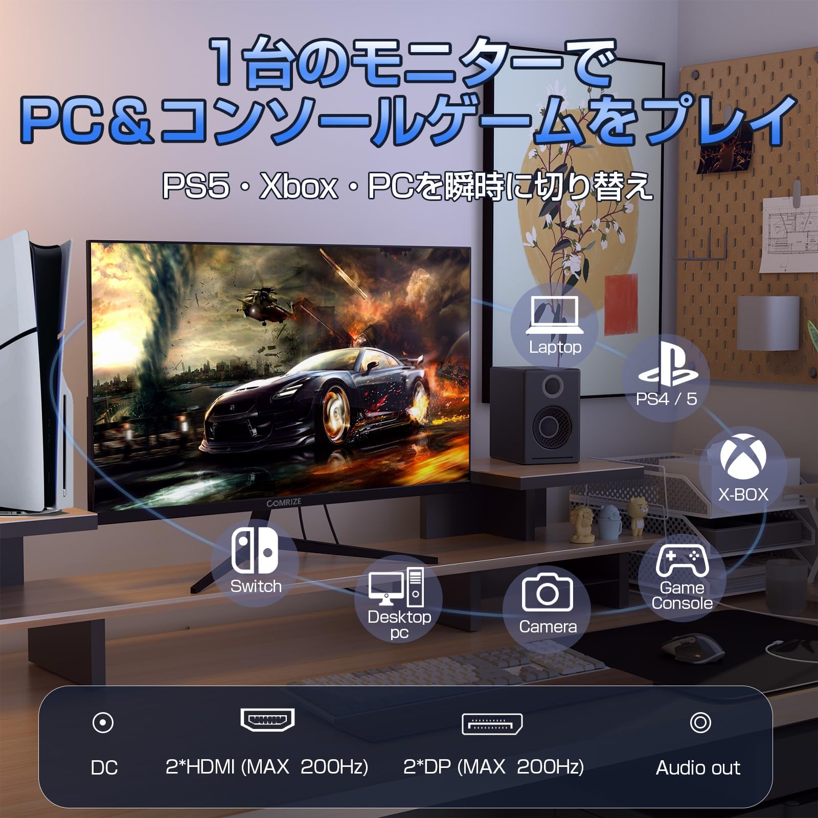 Amazon.co.jp: Comrize モニター 27インチ ゲーミングモニター 200HZ