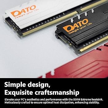 DATO 32GB RAM (16GBx2), DDR4 3200MHz with Heatsink, PC4-25600 CL16