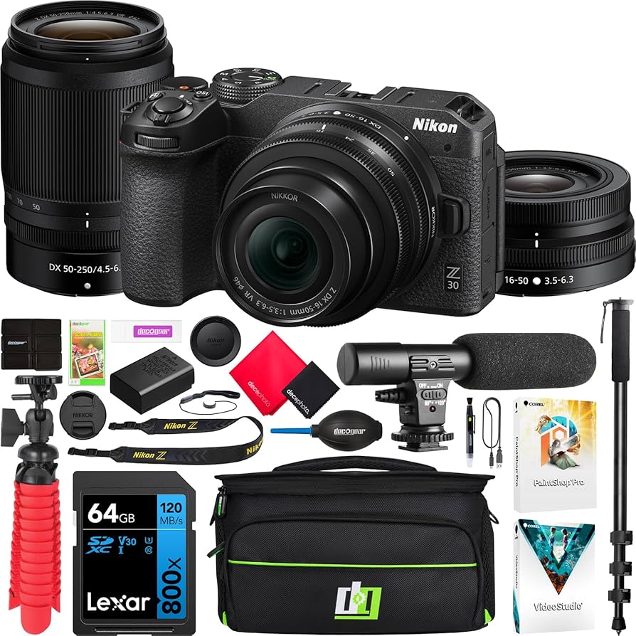 Amazon.com : Nikon Z 30 Mirrorless Camera 4K DX Body with 2 Lens