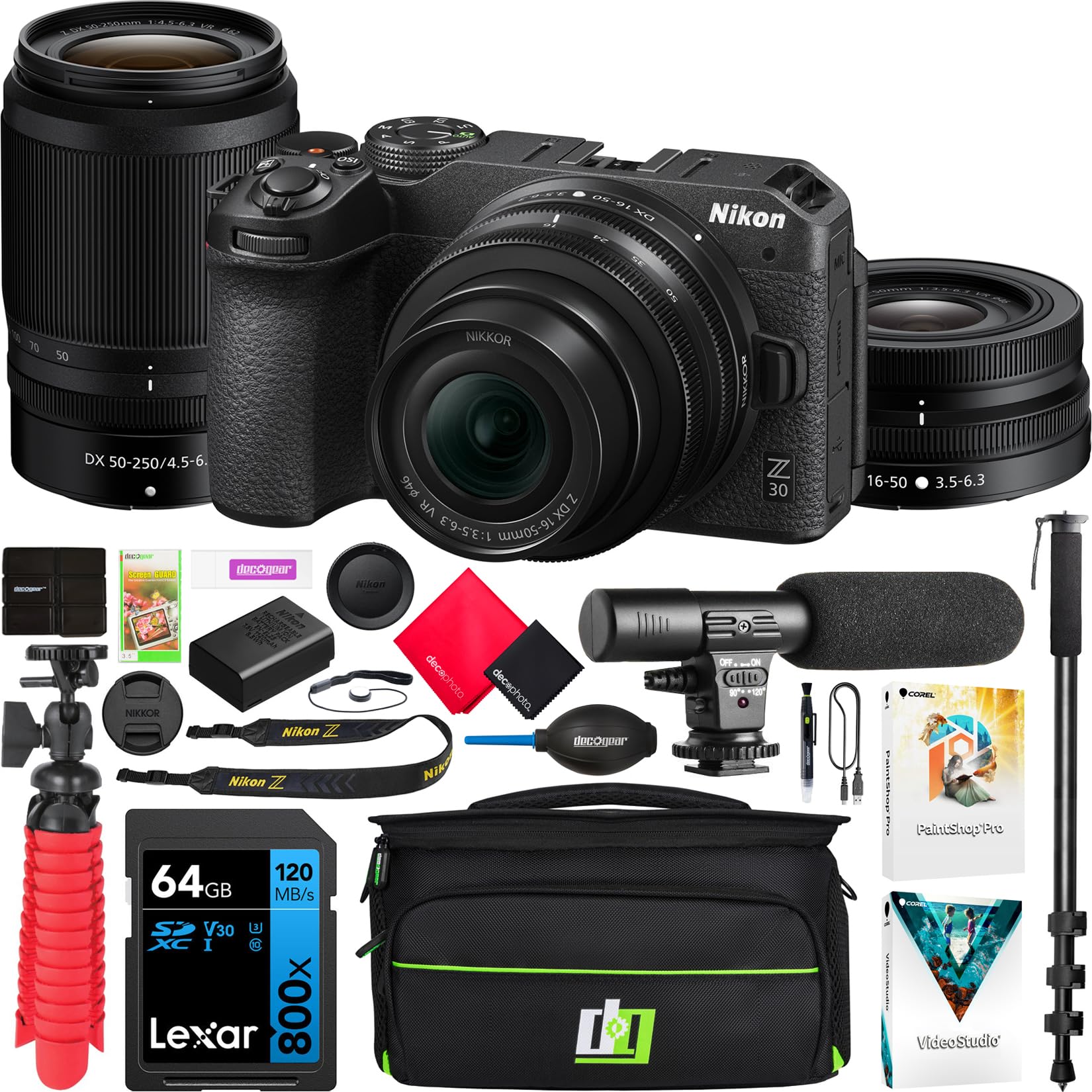 Amazon.com : Nikon Z 30 Mirrorless Camera 4K DX Body with 2 Lens