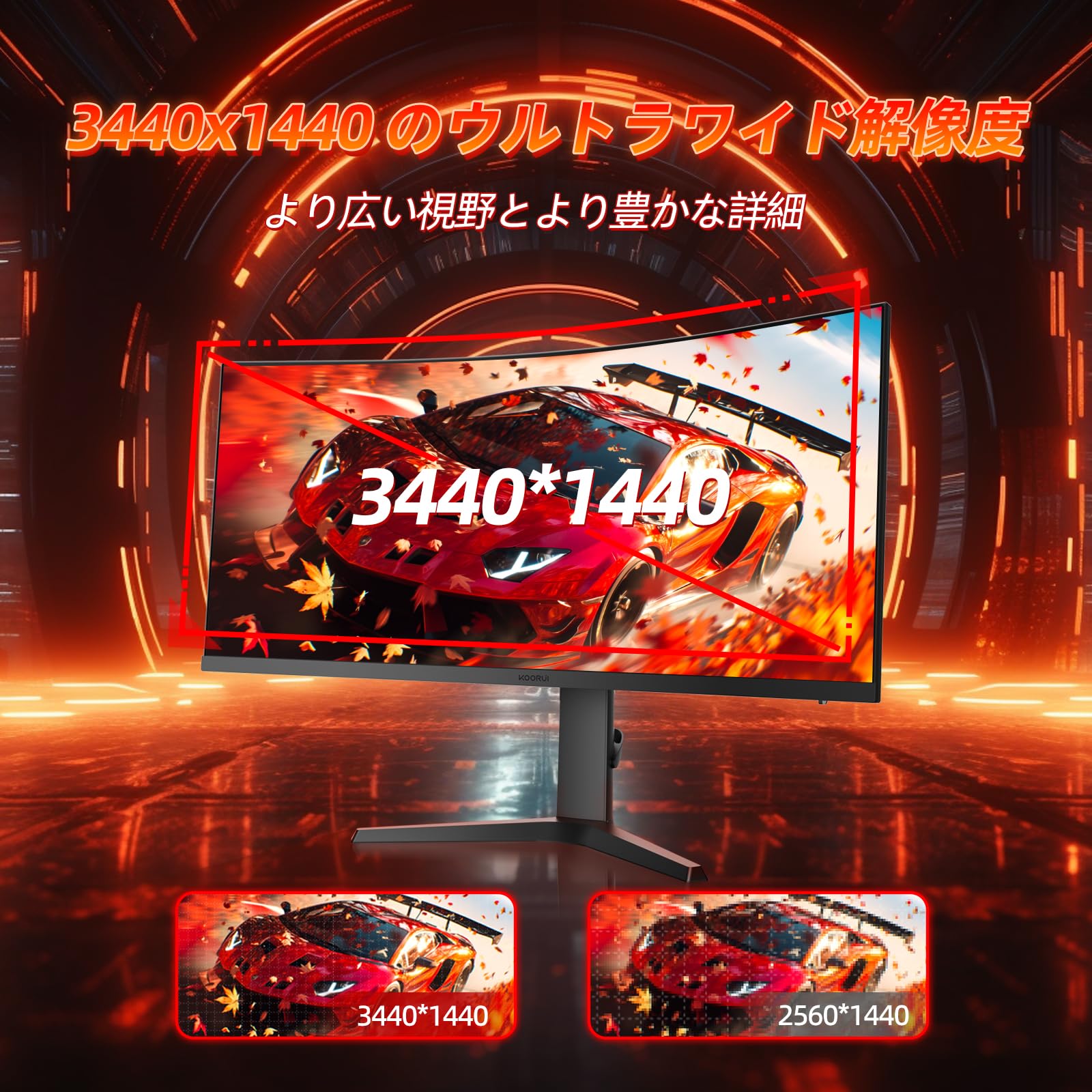 Amazon.co.jp: KOORUI 34インチ モニター ウルトラワイド モニター 1MS