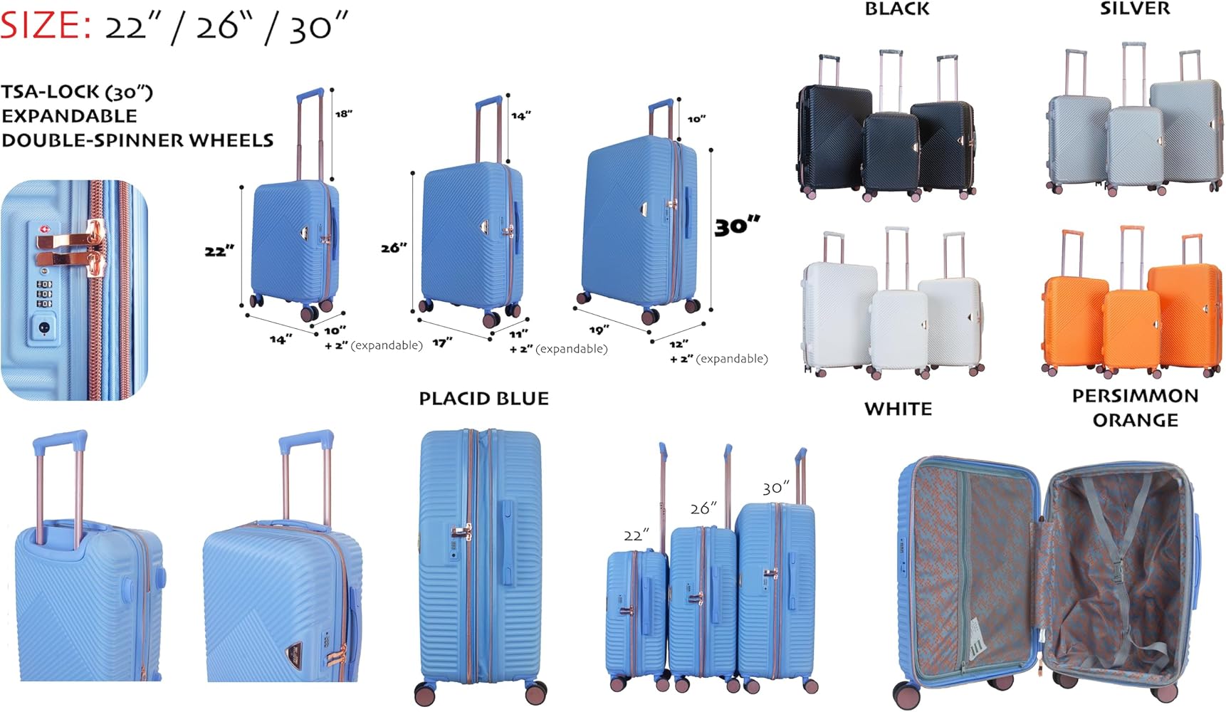 Amazon.com | New York XPress Luggage Set Hardshell 3 piece