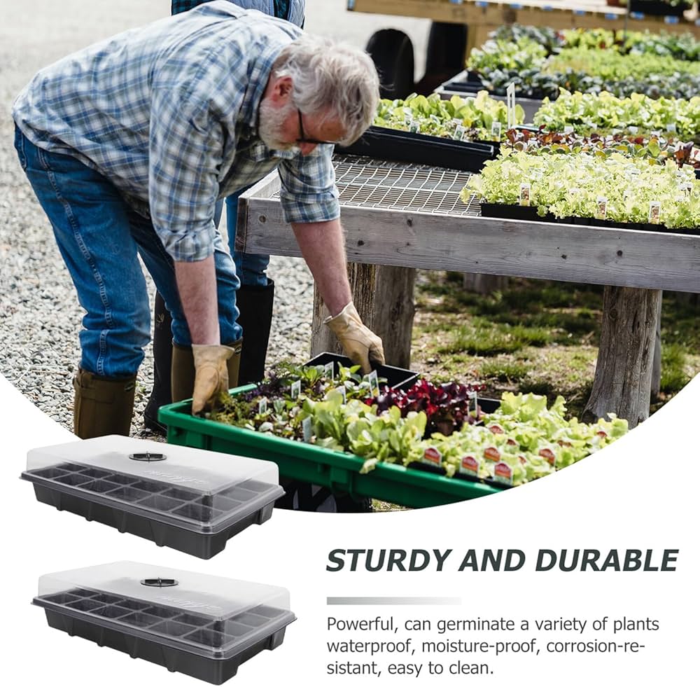 Amazon.co.jp: NUOLUX 育苗トレイ 24穴 透明蓋付き 15.00×9.06×3.54