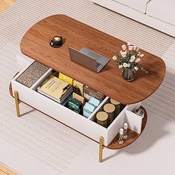 Amazon.co.jp: ALLSTAND 48インチ 楕円形リフトトップ コーヒー