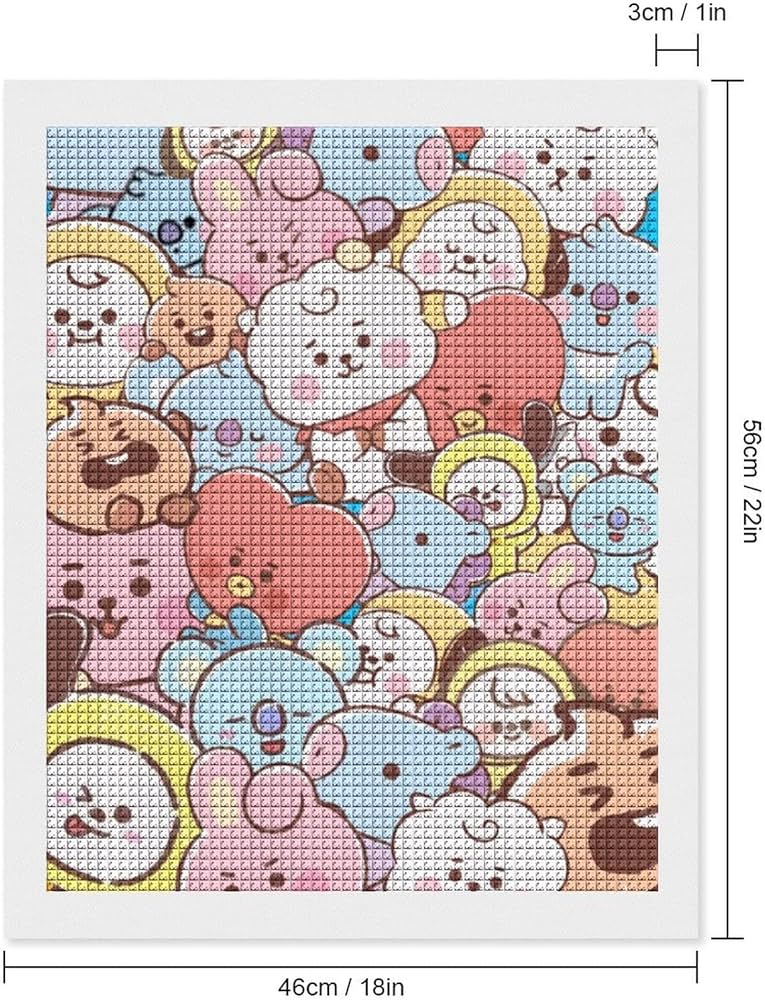 Amazon.co.jp: GNREJGF ダイヤモンドアート絵画 BT-21 刺繍塗装キット