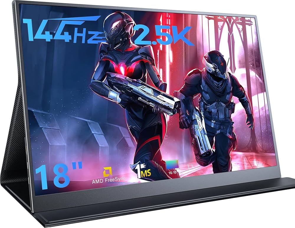 Amazon.co.jp: 2.5K ポータブルゲーミングモニター、18インチ 144Hz