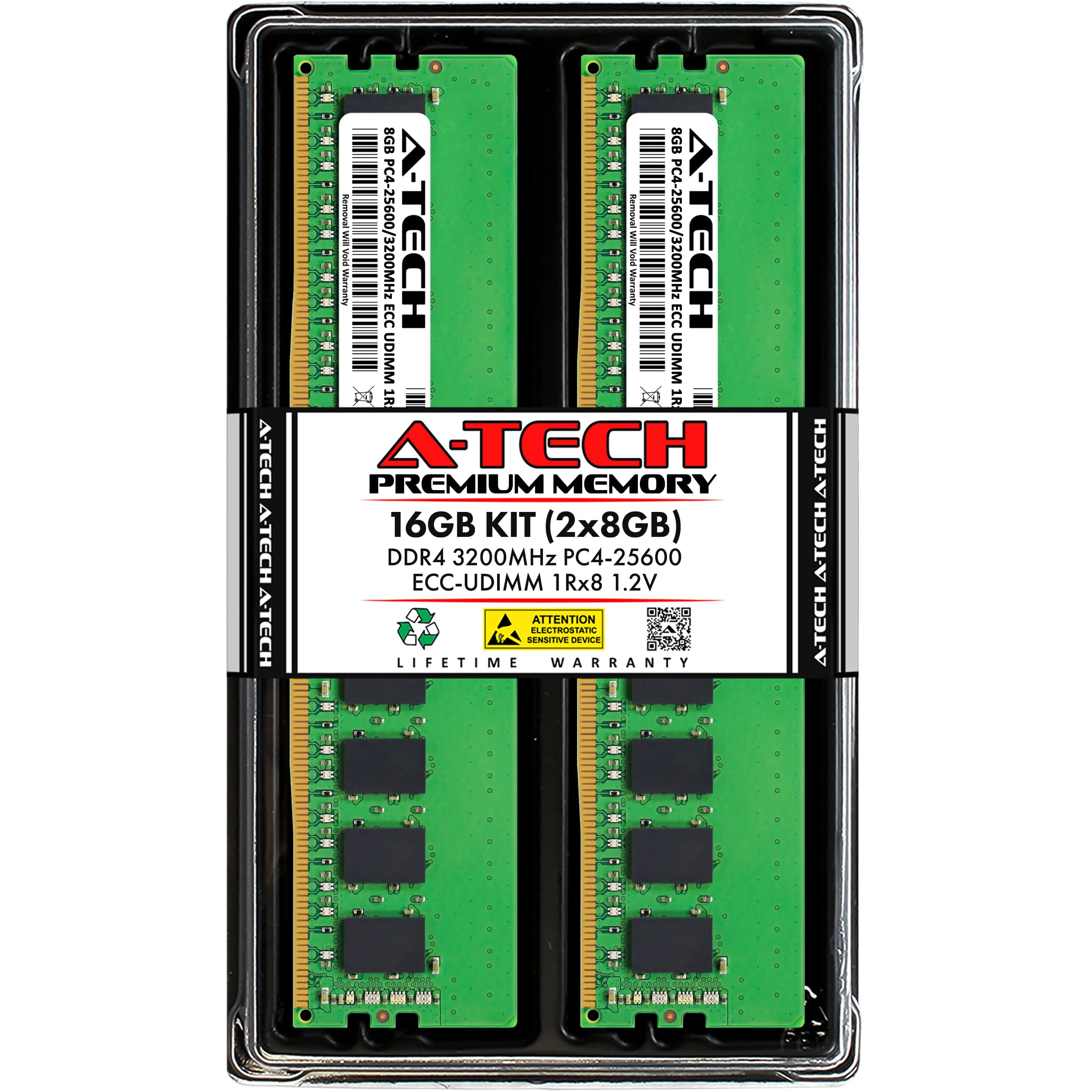 A-Tech Server 16GB Kit (2x8GB) DDR4 3200MHz PC4-25600 ECC UDIMM