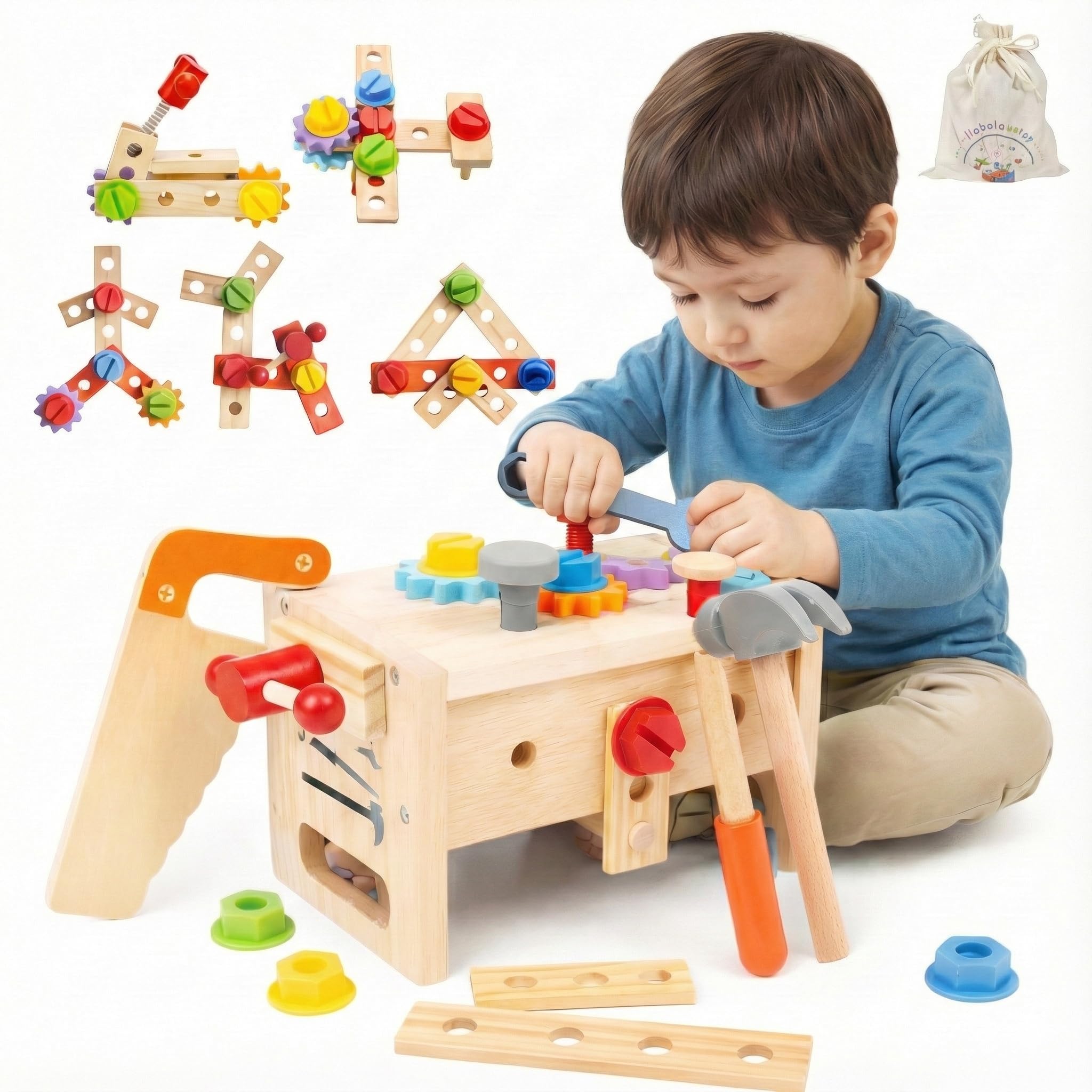 Amazon | 【木製】大工さんキット モンテッソーリ 工具セット【知育の