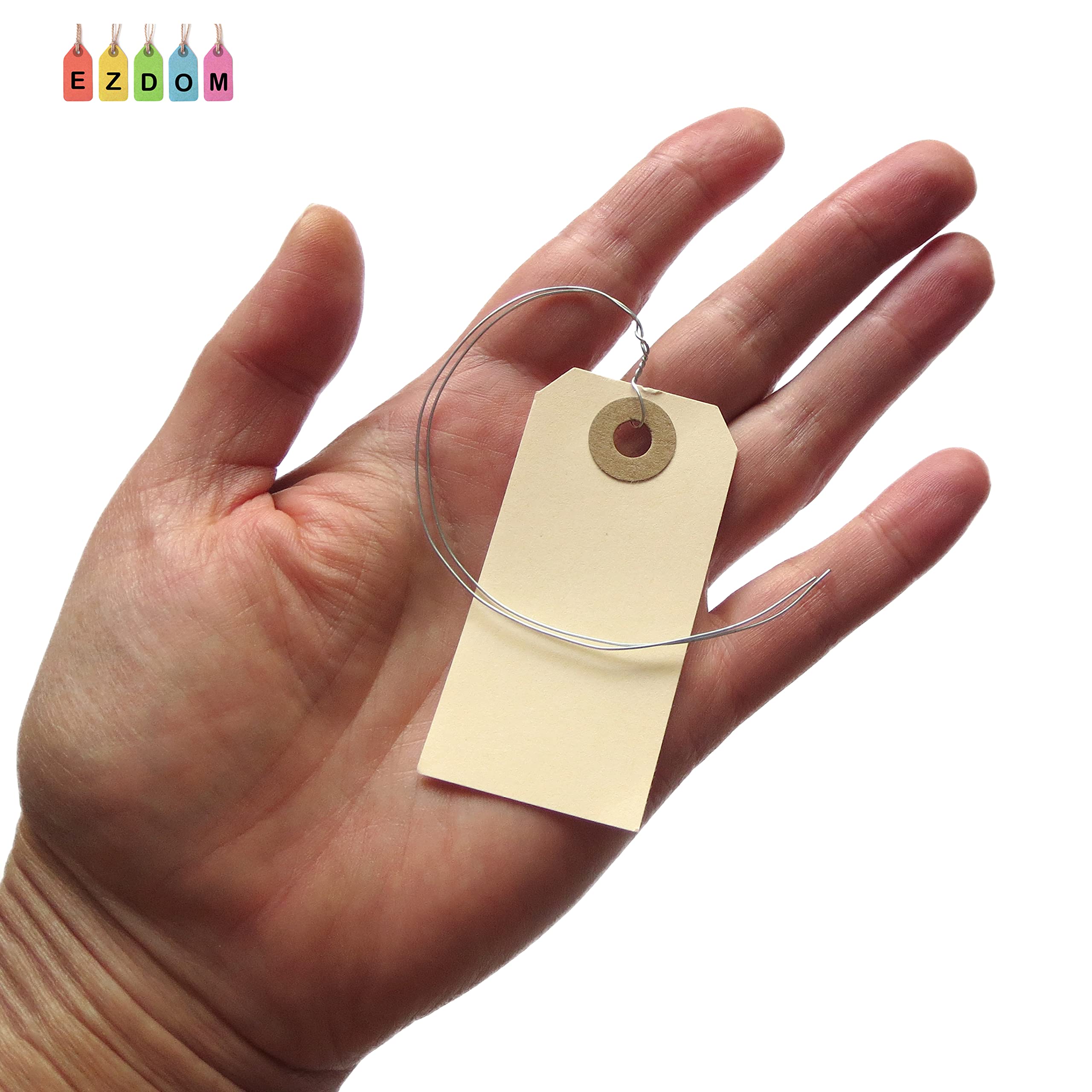 Amazon | EZDOM タグ ワイヤー付き #1 2 3/4インチ x 1 3/8インチ (500