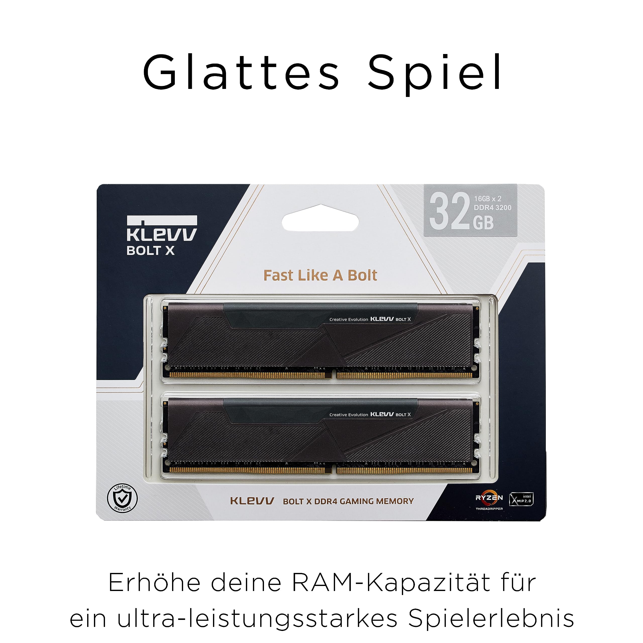 KLEVV BOLT X DDR4 32GB 3200MHz CL16 Gaming-Arbeitsspeicher RAM Kit