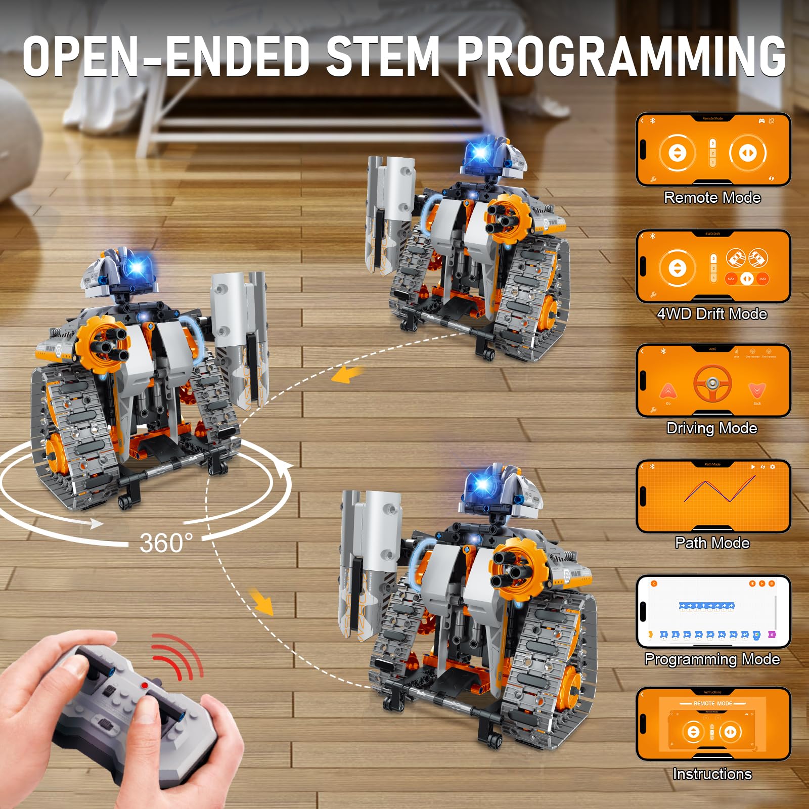 Amazon.com: MOJINO 5 in 1 STEM Building Set with LED Light, APP