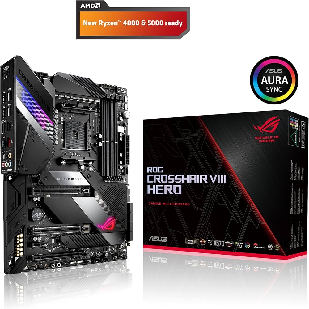 Amazon | ASUS ROG Crosshair VIII Hero X570 ATXマザーボード PCIe