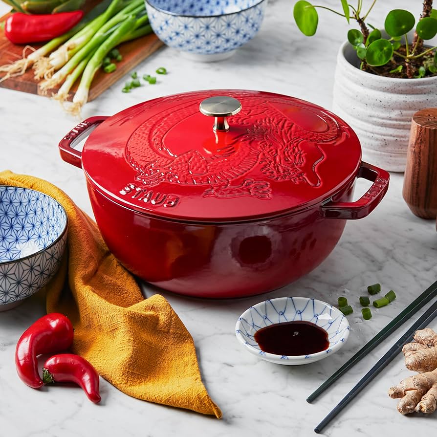 Amazon.com: STAUB Cast Iron 3.75-qt Essential French Oven Dragon
