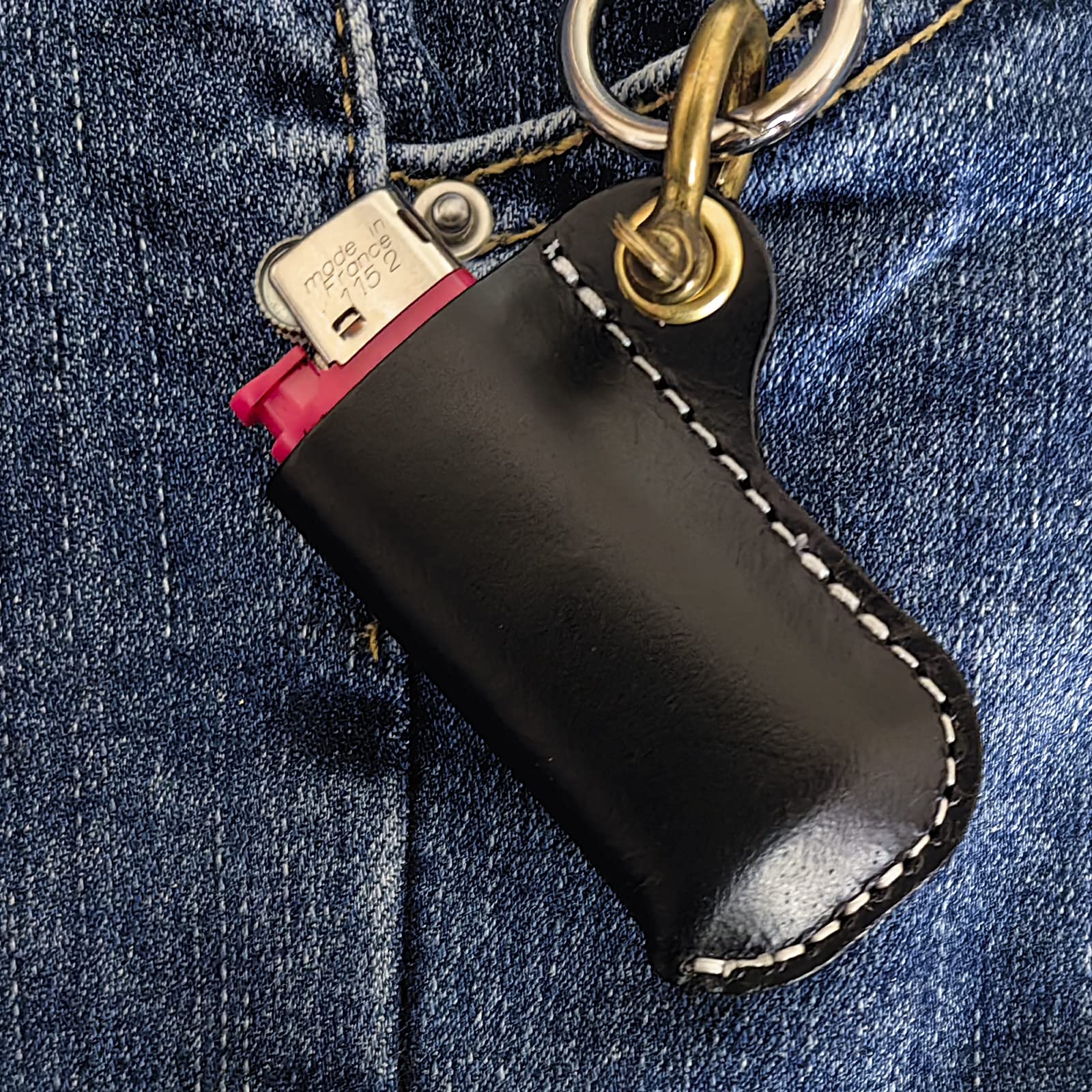 HUMWE Leather Lighter Case Holder for BIC Standard Size Lighters