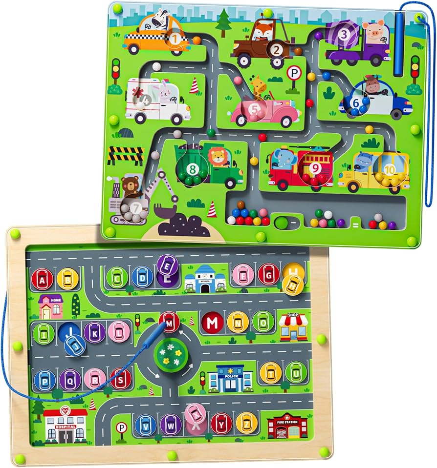 Amazon.com: Magnetic Maze 2 in 1 Double Side Color and Number Maze
