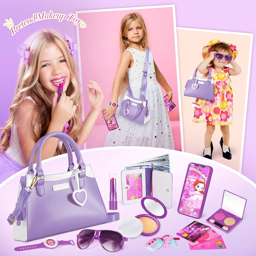 Amazon.com: Shemira Play Purse for Little Girls, Princess Pretend