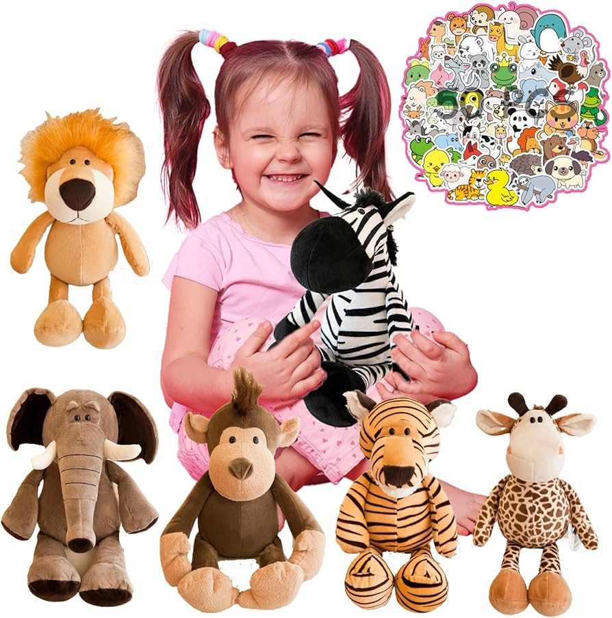 Amazon.co.jp: 6ピース 11.8インチ サファリぬいぐるみ おもちゃセット