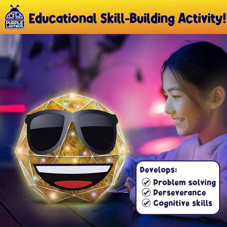 PURPLE LADYBUG PRISMIC Emoji Cool 3D Puzzle Craft Kit - Light-Up