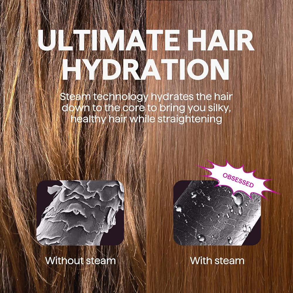 Wavytalk Pro Steam Hair Straightener Brush, UK | Ubuy