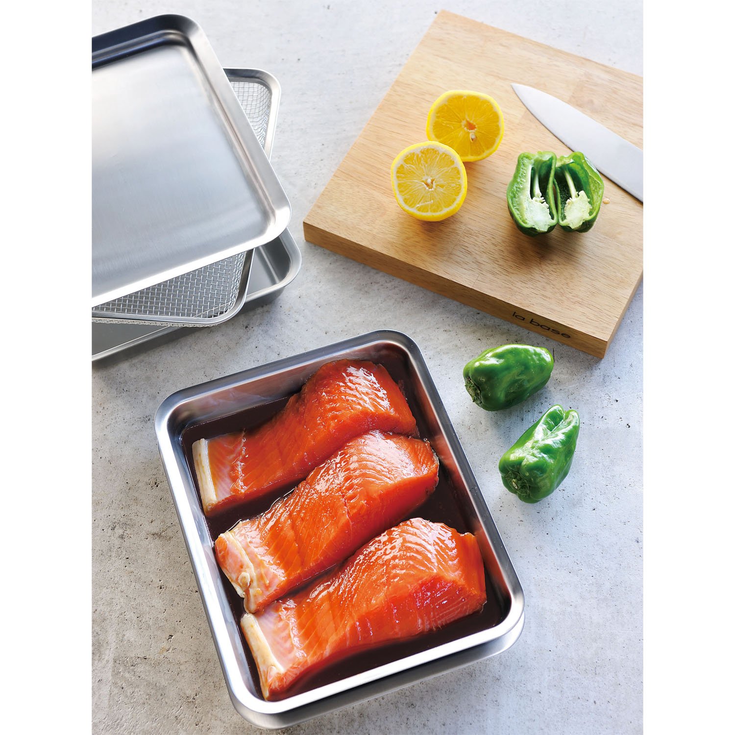 Amazon｜ラバーゼ 燕三条 ステンレス角バット×2 角ざる&角プレート 4点