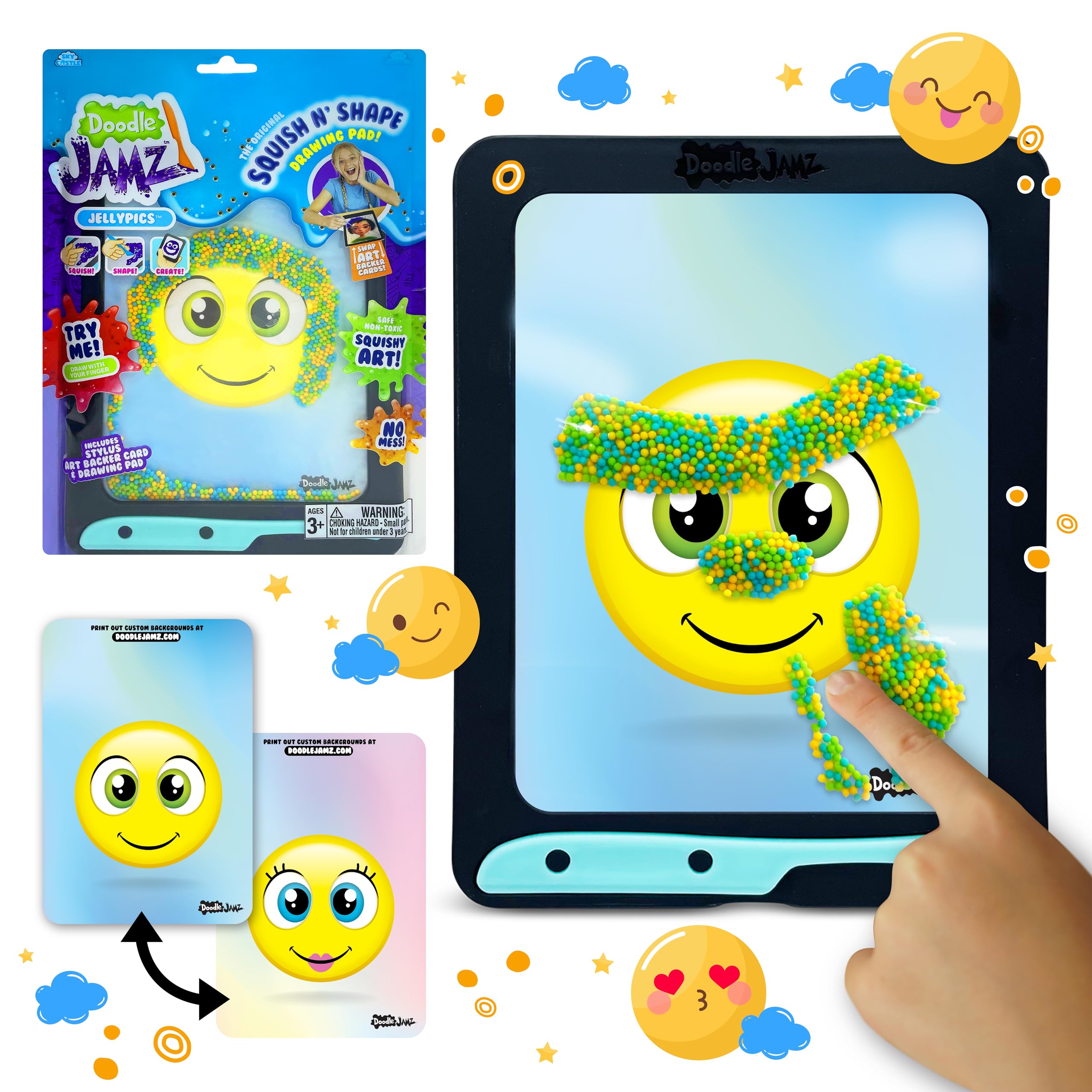 Amazon.com: DoodleJamz JellyPics — Squishy Drawing Pads Filled