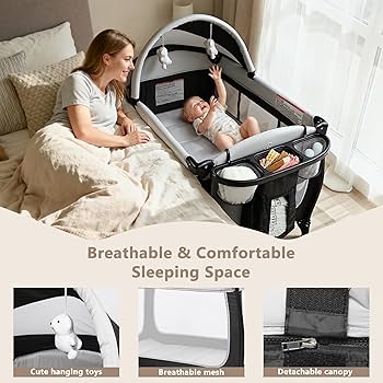 Amazon.com : Kinder King 4 in 1 Portable Pack and Play, Baby