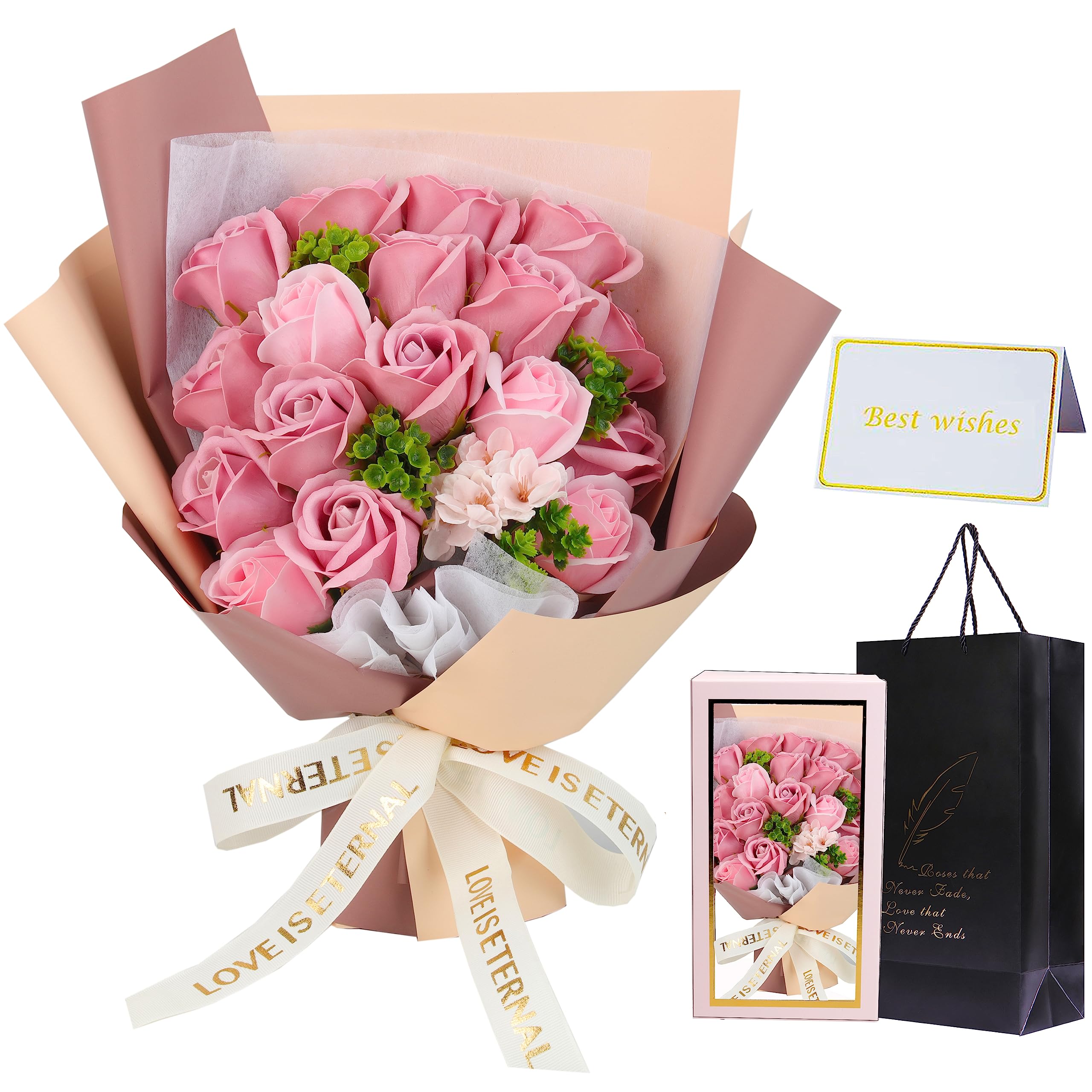 Amazon｜ソープフラワー花束母の日フラワーギフトANLUMAバラflower 18