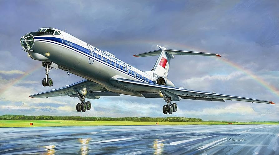 Amazon.com: Zvezda 7007 – 1: 144 Passenger Plane Tupolev Tu 134B