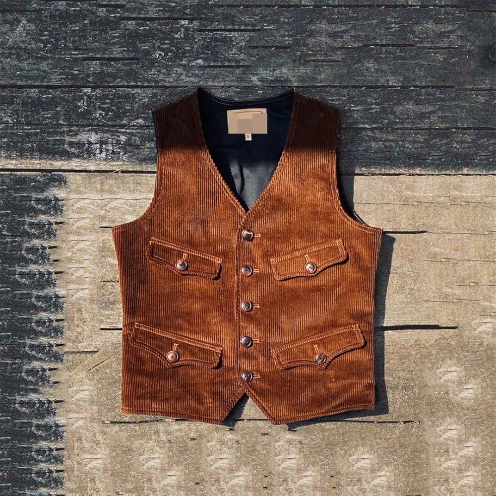 Amazon.co.jp: メンズ V ネック コーデュロイ ベスト ノースリーブ