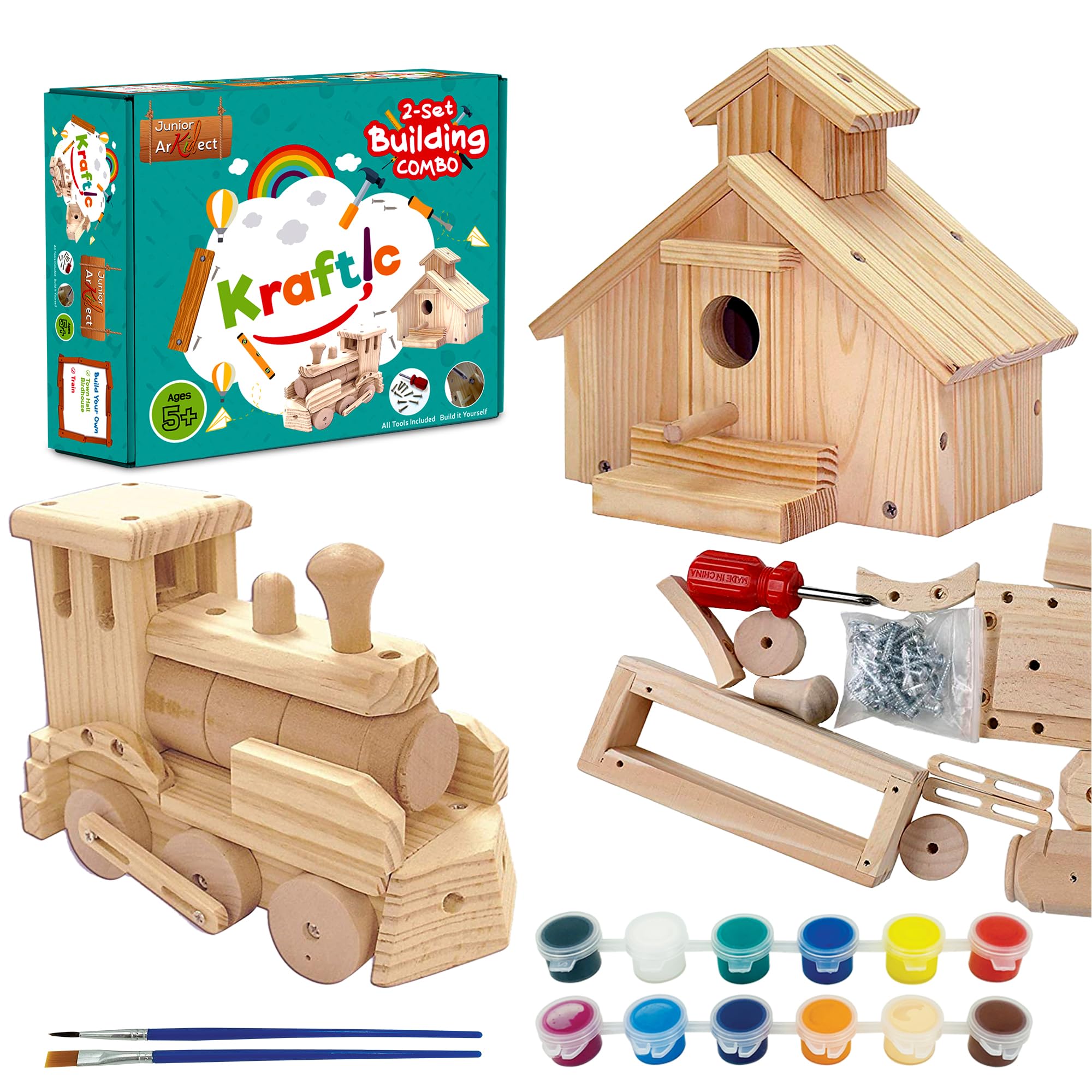 Amazon.com: Kraftic Woodworking Building Kit for Kids and Adults