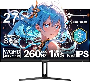 Amazon.co.jp: Minifire ゲーミングモニター27インチ｜WQHD 2560×1440