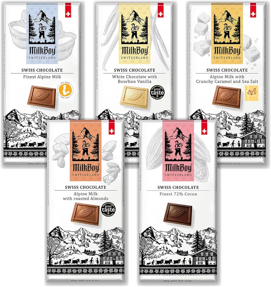 Amazon.com : Milkboy Swiss Chocolates Gourmet Milk Chocolate Bars