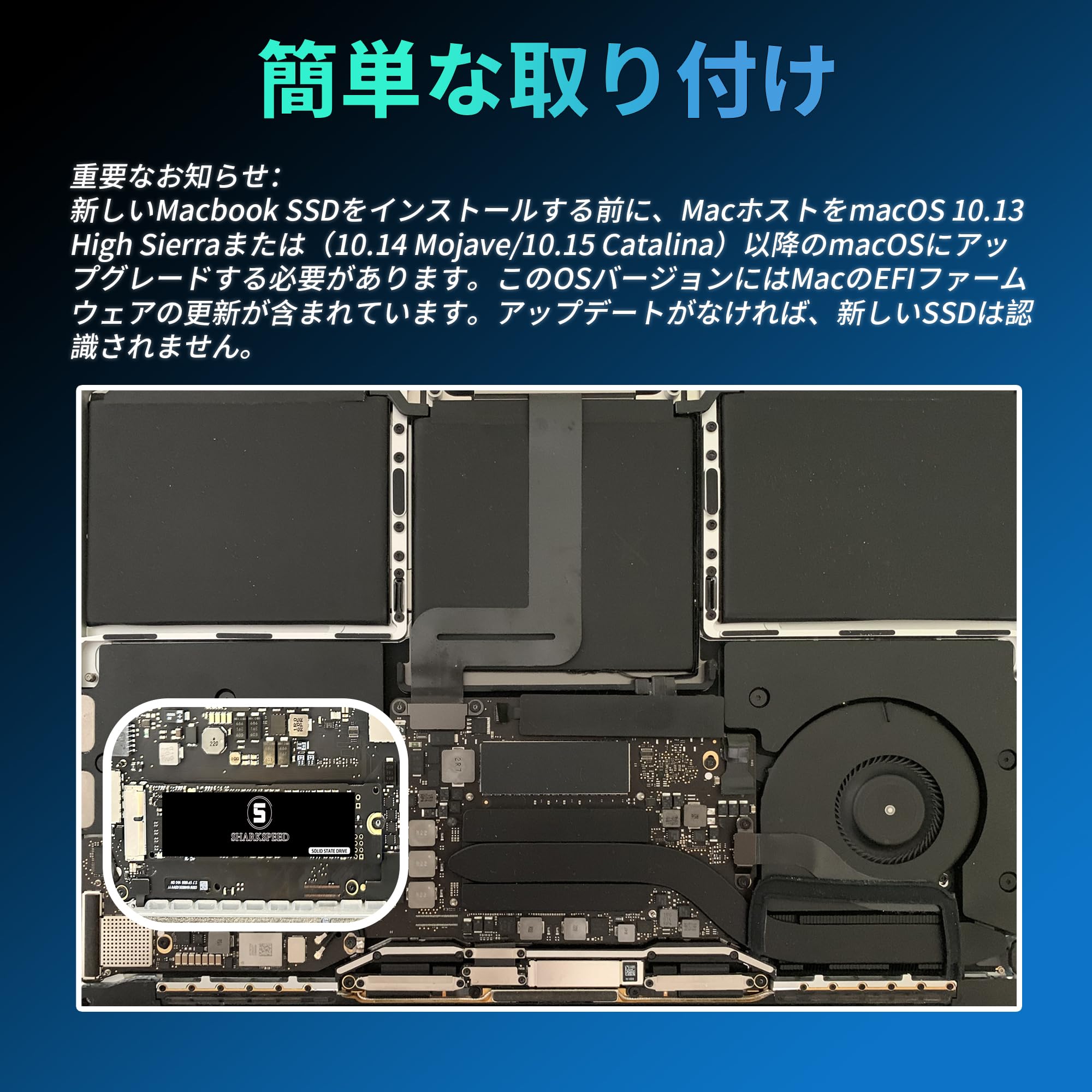 Amazon | S SHARKSPEED SSD 1TB MacBook専用アップグレードキット M.2