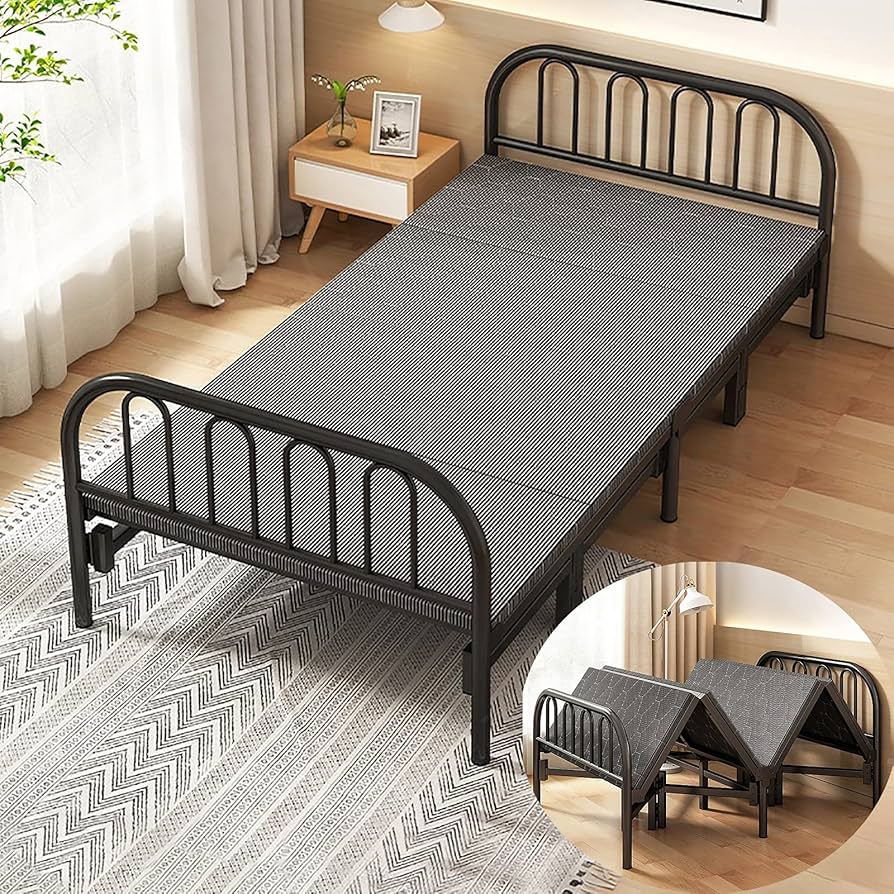Amazon｜ZQINQC 折りたたみベッド パイプベッド ベッドフレーム