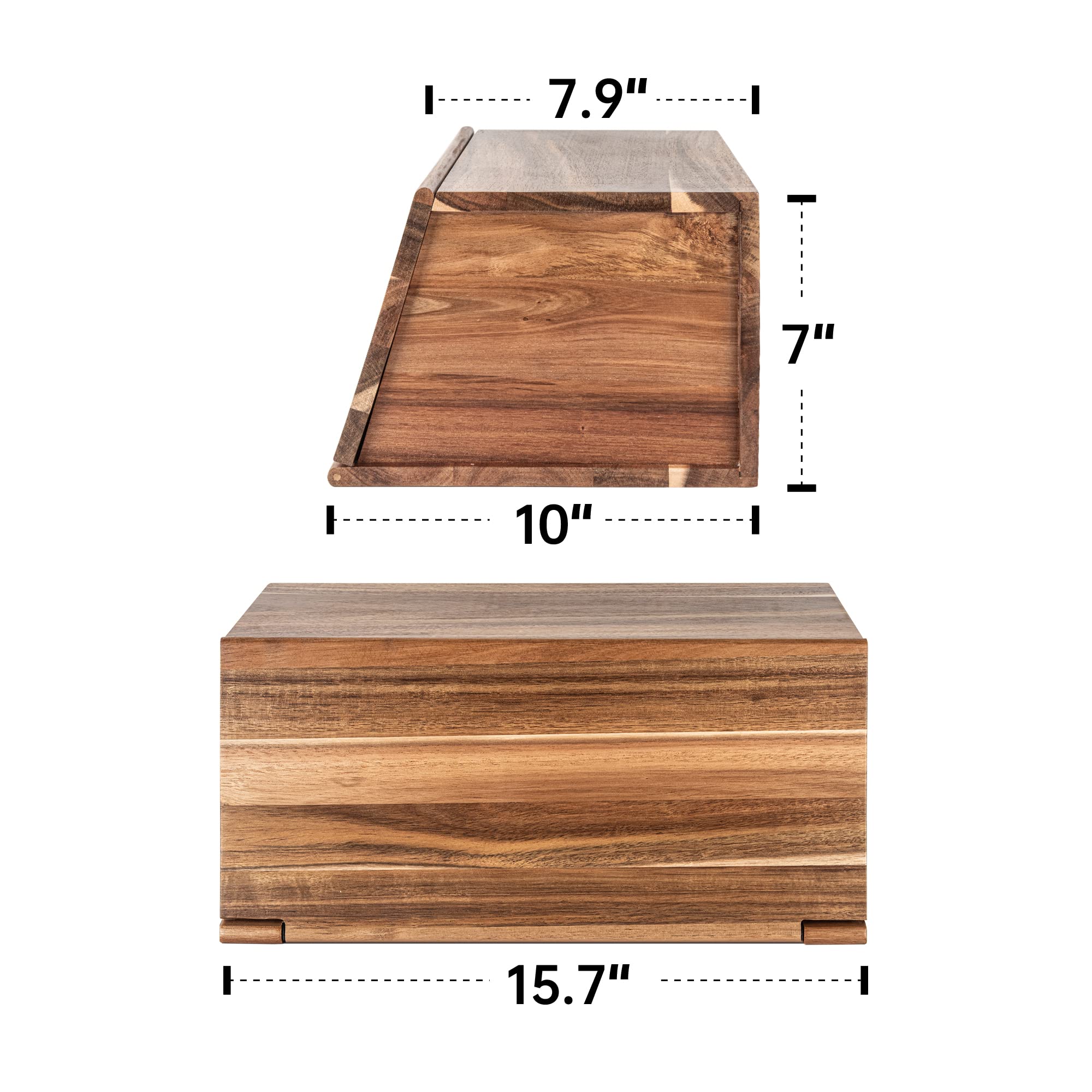 Amazon.co.jp: KITEISCAT アカシア 木製ブレッドボックス