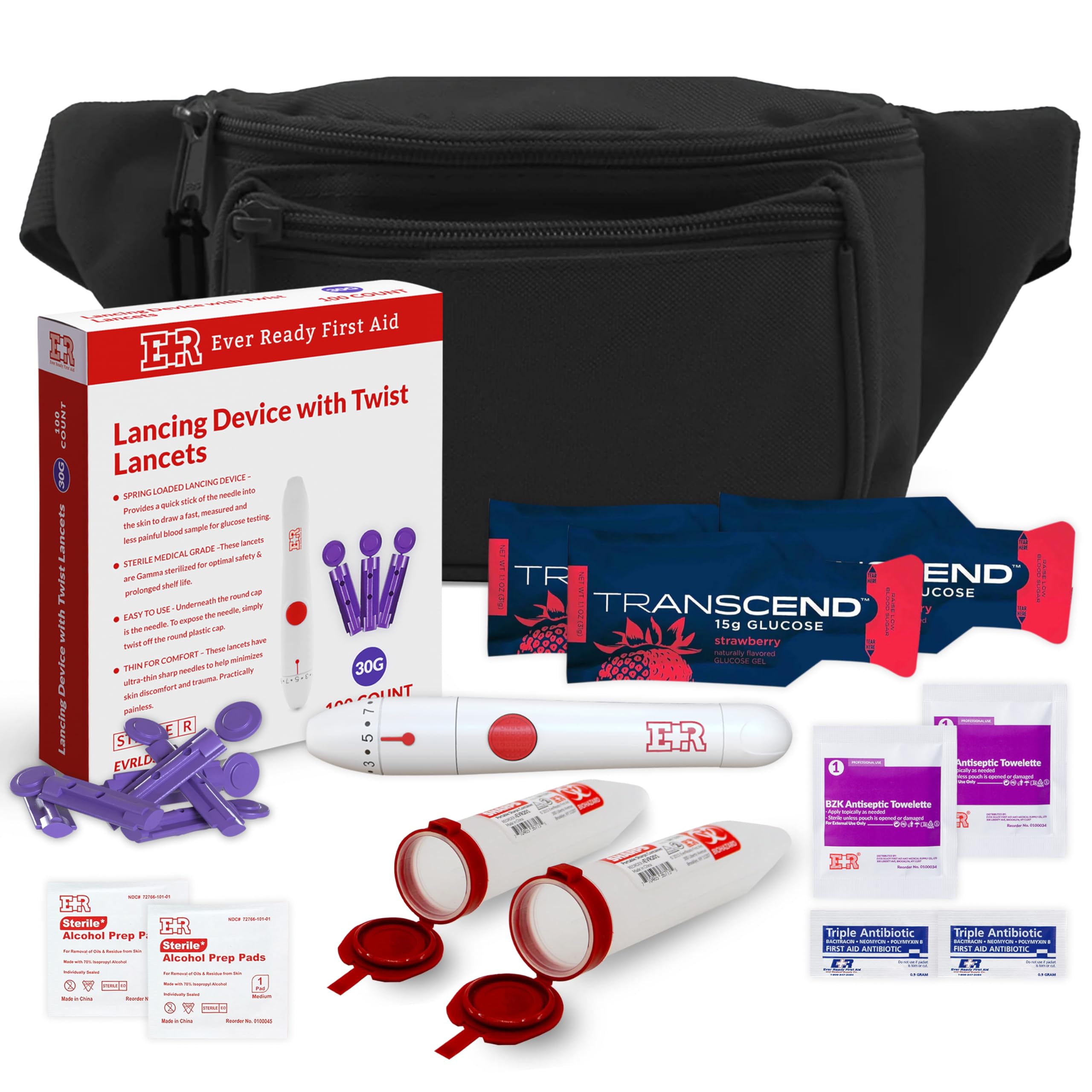 Amazon.com: Ever Ready First Aid Diabetic Fanny Pack Kit