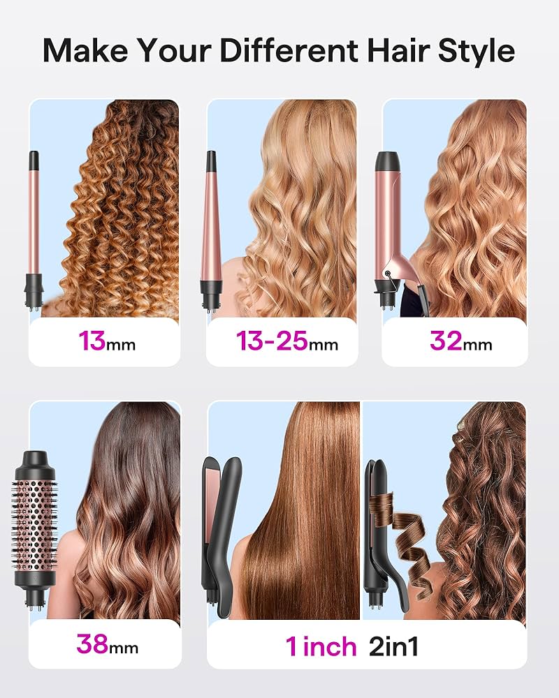 Amazon.com: Wavytalk 5 in 1 Curling Iron Set with Thermal Brush