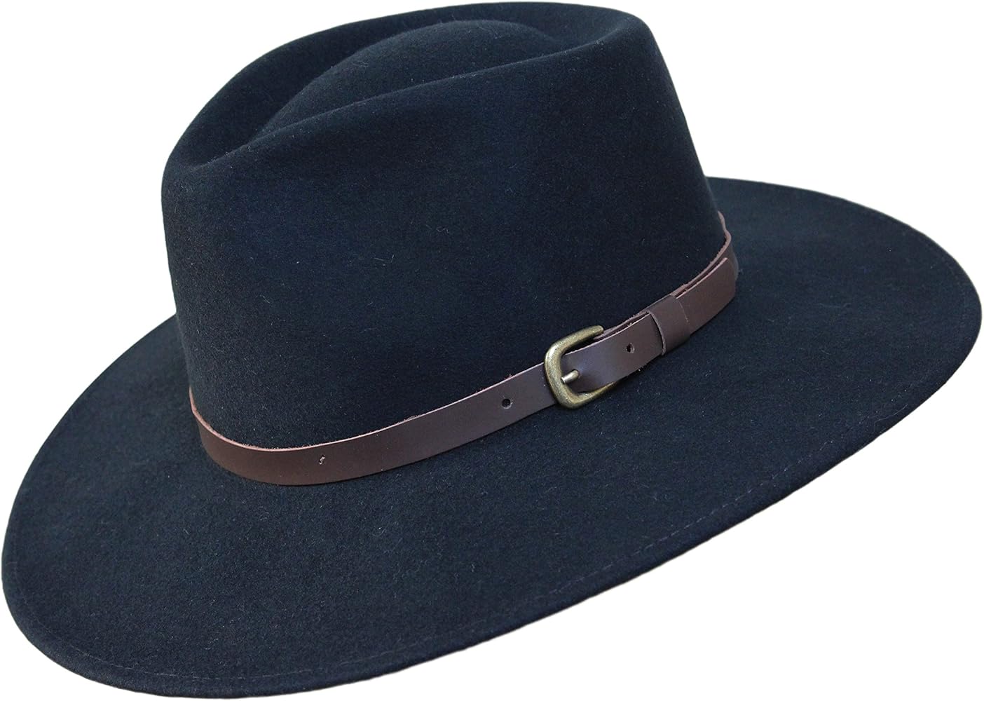 B&S Premium Lewis - Wide Brim Fedora Hat - 100% Wool Felt - Water