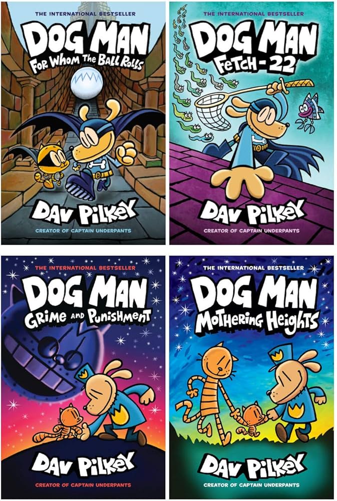 NEW SET! Dog Man 4 Books Collection: Dog Man #7 - Dog Man #10