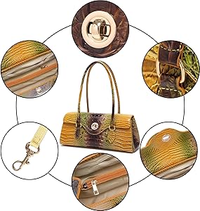 Makcr Joacbv Leather Crocodile Pattern Top Handle Handbag for