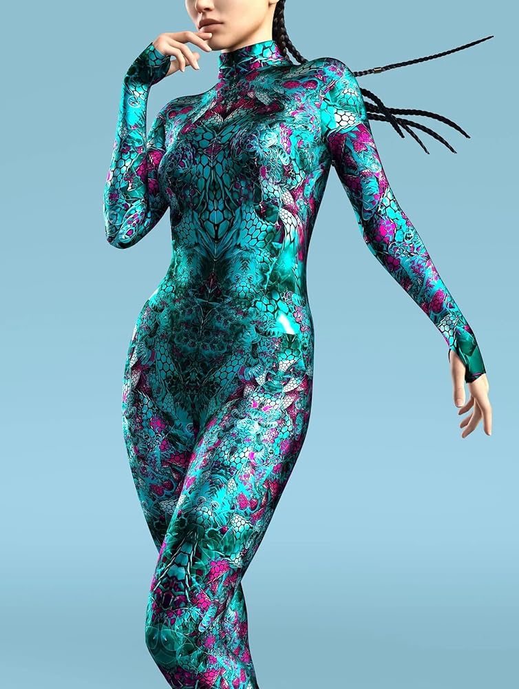 Amazon | [マオマオショップ] 全身タイツ 緑 青 ゼンタイ グリーン 蛇