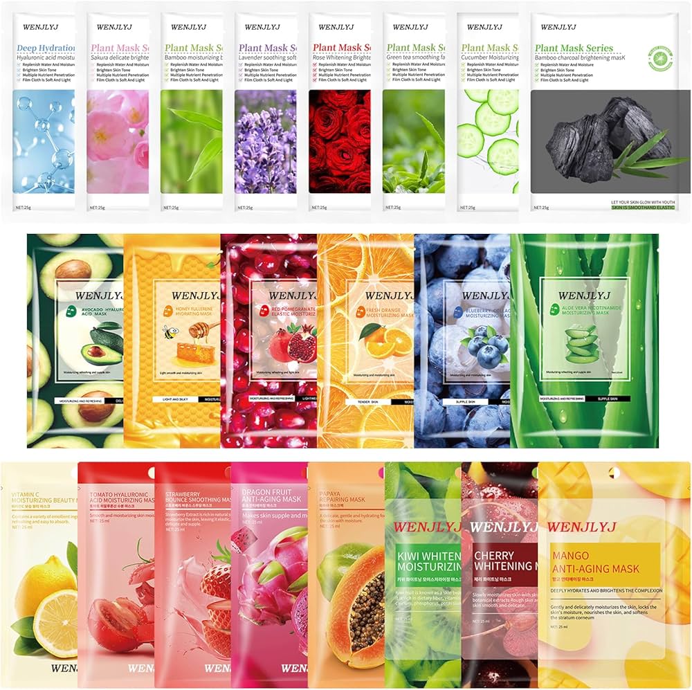 Amazon.com : WENJLYJ 22PCS Face Mask Set,Moisturizing Facial Sheet