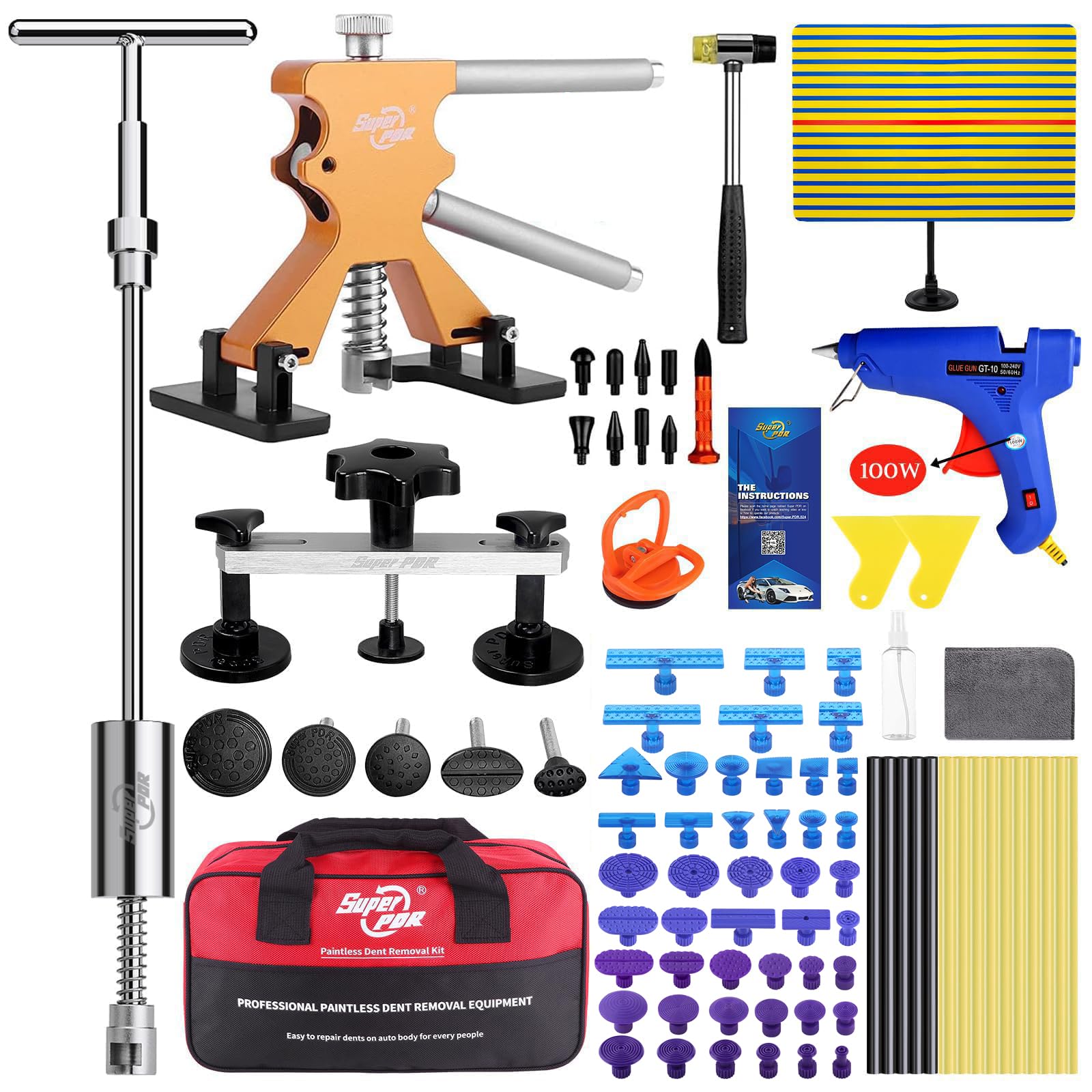 Amazon | Super PDR デントリペアツール 89PCS デントリペア 工具 車の