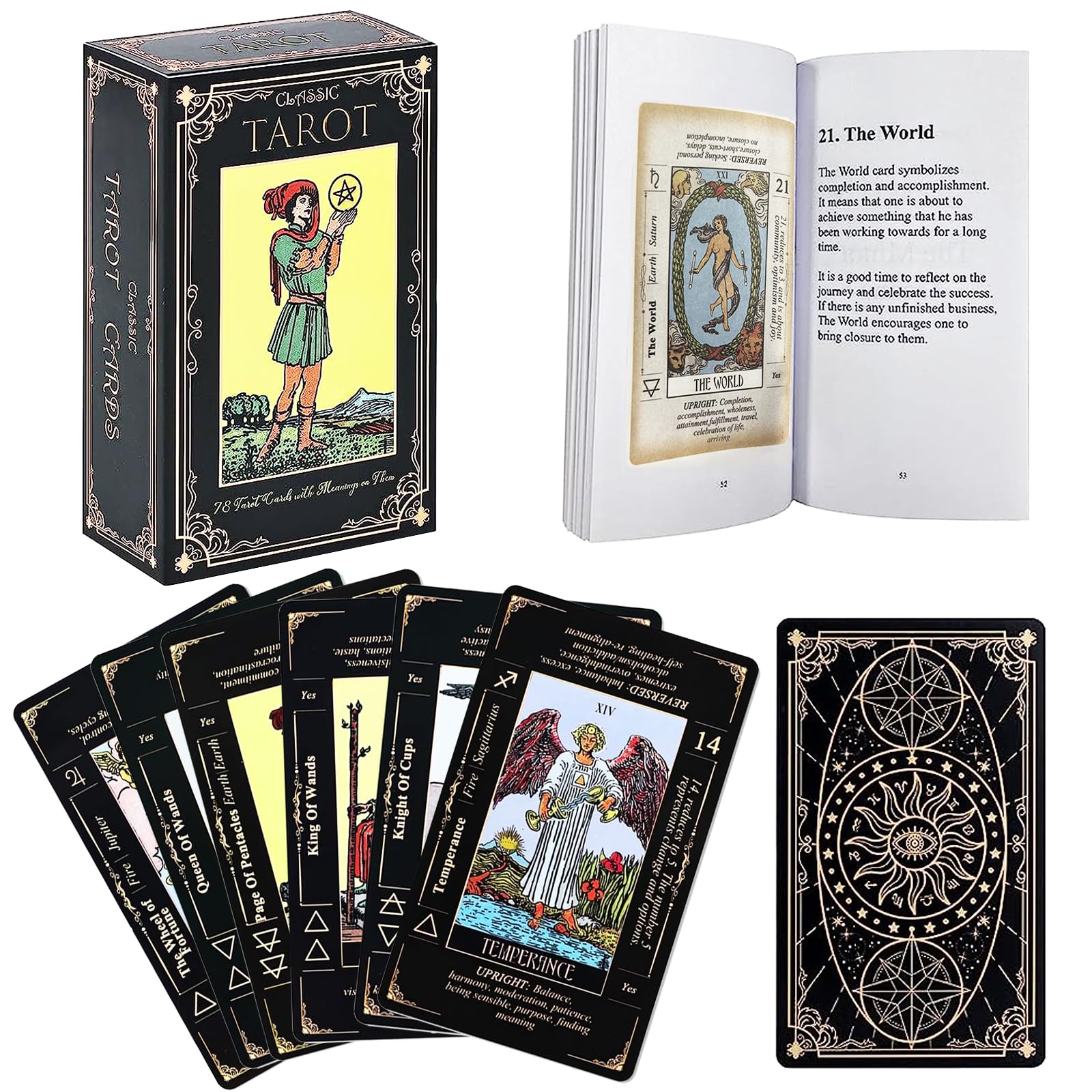 Amazon.com: SUNHHX Tarot Cards Set, Tarot Cards for Beginners with
