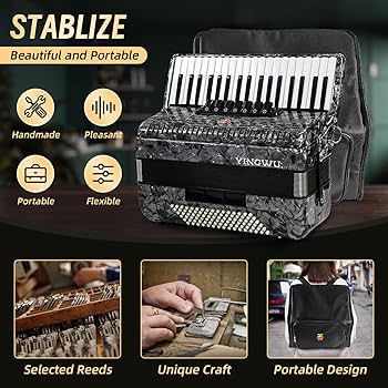 Amazon.com: Accordion 37 Keys 96 Bass, Professional Piano-Style